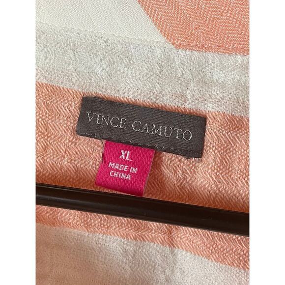 NWT! Vince Camuto Striped Women's Tunic. XL. Orange.white. MRSP$109 front pocket - Picture 2 of 5